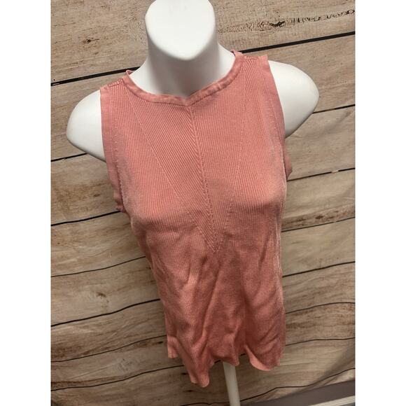 White House Black Market Blouse Womens Size Medium Coral Sleeveless Shirt - Picture 6 of 13